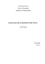 Research Papers 'Language Use in Architecture Texts', 1.