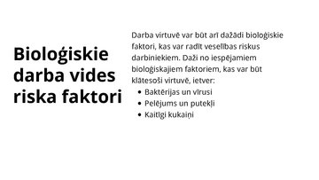 Presentations 'Darba vides riska faktori manā darbā', 6.