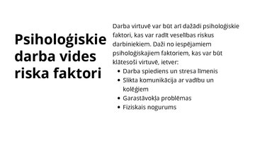 Presentations 'Darba vides riska faktori manā darbā', 7.