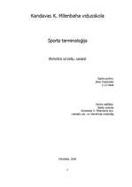 Research Papers 'Sporta terminoloģija', 1.