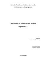 Research Papers 'Vitamīnu un minerālvielu nozīme organismā', 1.