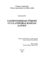 Research Papers 'Gastronomiskais tūrisms un tā attīstības iespējas Latvijā', 1.