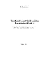 Research Papers 'Brazīlijas Federatīvās Republikas konstitucionālā iekārta', 1.