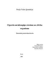 Research Papers 'Cigarešu un ūdenspīpes ietekme uz cilvēka organismu', 1.