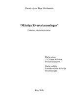 Research Papers 'Mārtiņa Zīverta kamerlugas', 1.