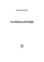 Research Papers 'Koncepcijas sociālajā psiholoģijā', 1.