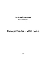 Research Papers 'Izcila personība - Māra Zālīte', 1.