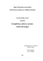 Research Papers 'Enerģētikas sektors Latvijā - elektroenerģija', 1.