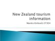 Presentations 'New Zealand Tourism Information', 1.