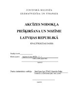 Research Papers 'Akcīzes nodokļa piešķiršana un nozīme Latvijas Republikā', 1.
