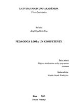 Research Papers 'Pedagoga loma un kompetence', 1.