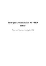 Research Papers 'Izsniegto kredītu analīze AS "SEB banka" un prezentācija', 1.