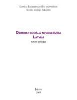 Research Papers 'Dzimumu sociālā nevienlīdzība Latvijā', 1.