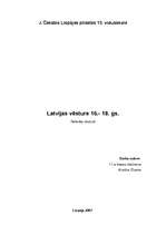 Research Papers 'Latvijas vēsture 16.-18.gadsimtā', 1.