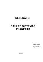Summaries, Notes 'Saules sistēmas planētas', 1.