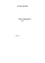 Essays 'What Is Globalization?', 1.