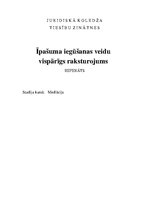 Research Papers 'Īpašuma iegūšanas veidu vispārīgs raksturojums', 1.