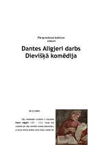 Essays 'Dantes Aligjeri darbs "Dievišķā komēdija"', 1.
