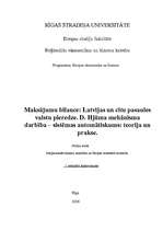 Summaries, Notes 'Maksājumu bilance: Latvijas un citu pasaules valstu pieredze', 1.