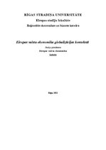 Research Papers 'Eiropas valstu ekonomika globalizācijas kontekstā', 1.