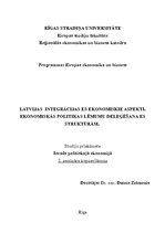 Summaries, Notes 'Latvijas integrācijas Eiropas Savienībā ekonomiskie aspekti. Ekonomiskās politik', 1.
