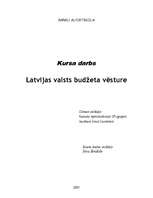 Research Papers 'Latvijas valsts budžeta vēsture', 1.