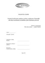 Term Papers 'Finanšu koeficientu analīzes nozīme uzņēmumu finansiālā stāvokļa noteikšanā un p', 1.