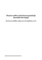 Summaries, Notes 'Finanšu vadības uzlabošana vai organizāciju finansiālā dzīvotspēja', 1.