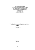 Research Papers 'Itālijas diplomātija no 1920. līdz 1935.gadam', 1.