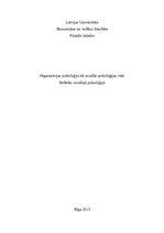 Research Papers 'Organizācijas psiholoģija kā sociālās psiholoģijas vide', 1.