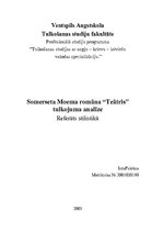 Research Papers 'Somerseta Moema romāna "Teātris" tulkojuma analīze', 1.