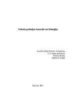Research Papers 'Nobela prēmijas laureāti un bioloģija', 1.