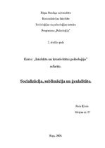 Research Papers 'Socializācija, sublimācija un ģenialitāte', 1.