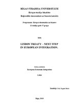 Summaries, Notes 'Lisbon Treaty - Next Step in European Integration', 1.