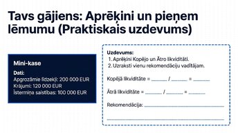Presentations 'Likviditāte, rentabilitāte un apritīgums: praktiskā finanšu analīze (FP&A)', 11.