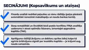 Presentations 'Likviditāte, rentabilitāte un apritīgums: praktiskā finanšu analīze (FP&A)', 12.