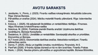 Presentations 'Likviditāte, rentabilitāte un apritīgums: praktiskā finanšu analīze (FP&A)', 13.