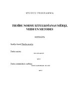 Research Papers 'Tiesību normu iztulkošanas mērķi, veidi un metodes', 1.