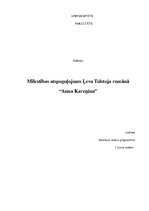 Research Papers 'Mīlestības atspoguļojums Ļeva Tolstoja romānā "Anna Kareņina"', 1.