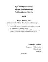 Essays 'Politiskā elite: jēdziens un elites teorijas', 1.