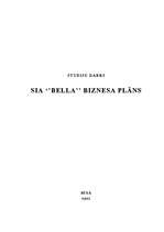 Business Plans 'SIA "Bella" ', 1.