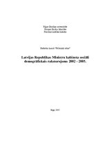 Research Papers 'Latvijas Republikas Ministru kabineta sociāli demogrāfiskais raksturojums. 2002.', 1.