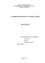Term Papers 'Uzņēmuma finansiālā stāvokļa analīze', 1.