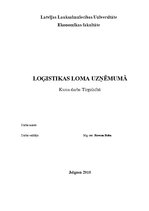 Research Papers 'Loģistikas loma uzņēmumā', 1.