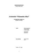 Research Papers 'Aristotelis “Nikomaha ētika”', 1.