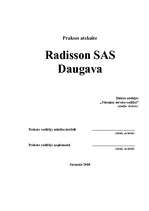 Practice Reports 'Prakses atskaite viesnīcā "Radisson SAS Daugava"', 1.