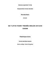 Research Papers 'SIA "LatviaTours" finanšu analīze 2014.-2016.gadam', 1.