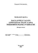 Research Papers 'Daugavpils Valsts ģimnāzijas telpu gaisa mikrobioloģiskā pārbaude', 1.