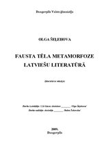 Research Papers 'Fausta metamorfoze latviešu literatūrā', 1.