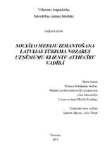 Term Papers 'Sociālo mediju izmantošana Latvijas tūrisma nozares uzņēmumu klientu attiecību v', 1.